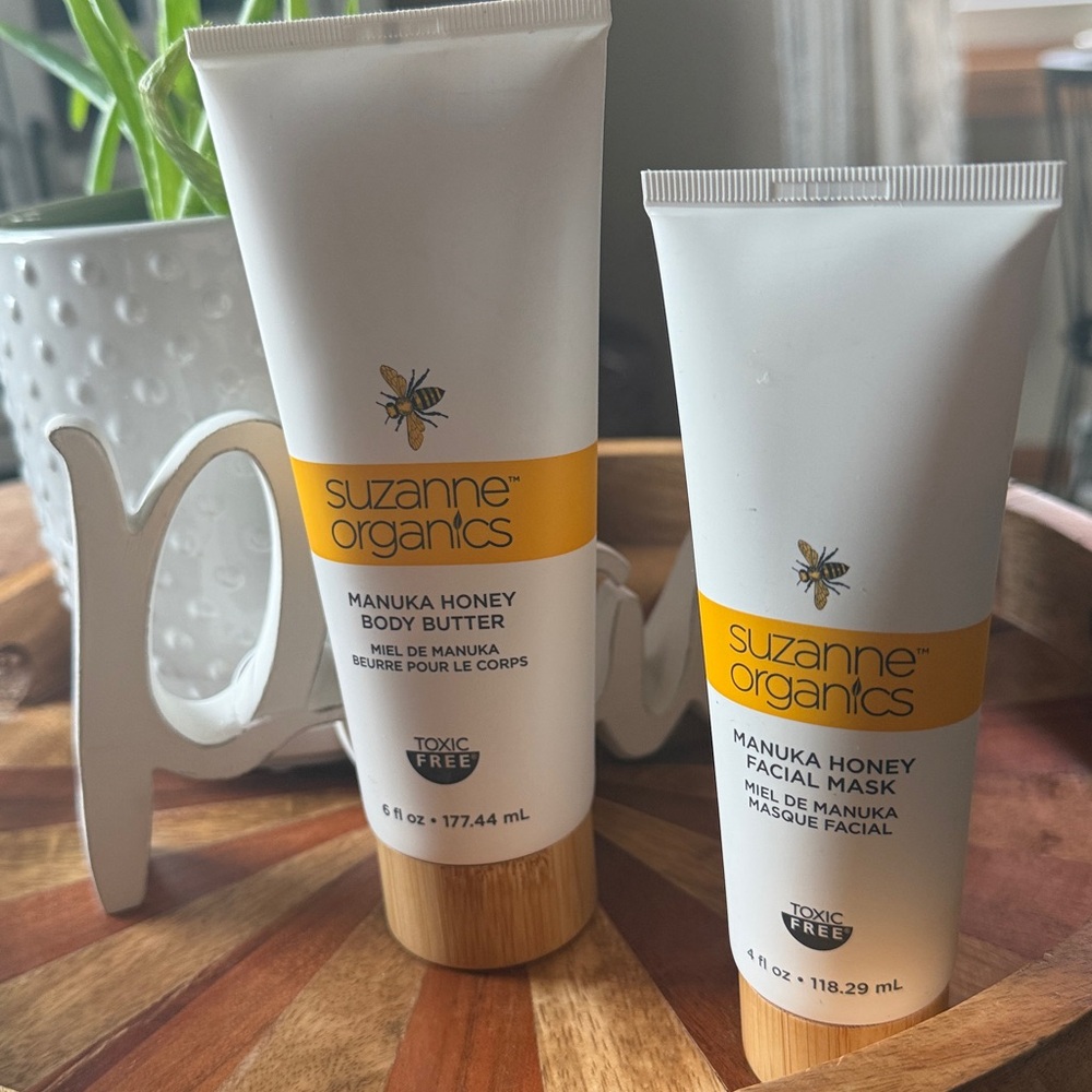 Suzanne Somers Organics Manuka Honey Facial Mask 4 oz Body Butter 6oz New Sealed